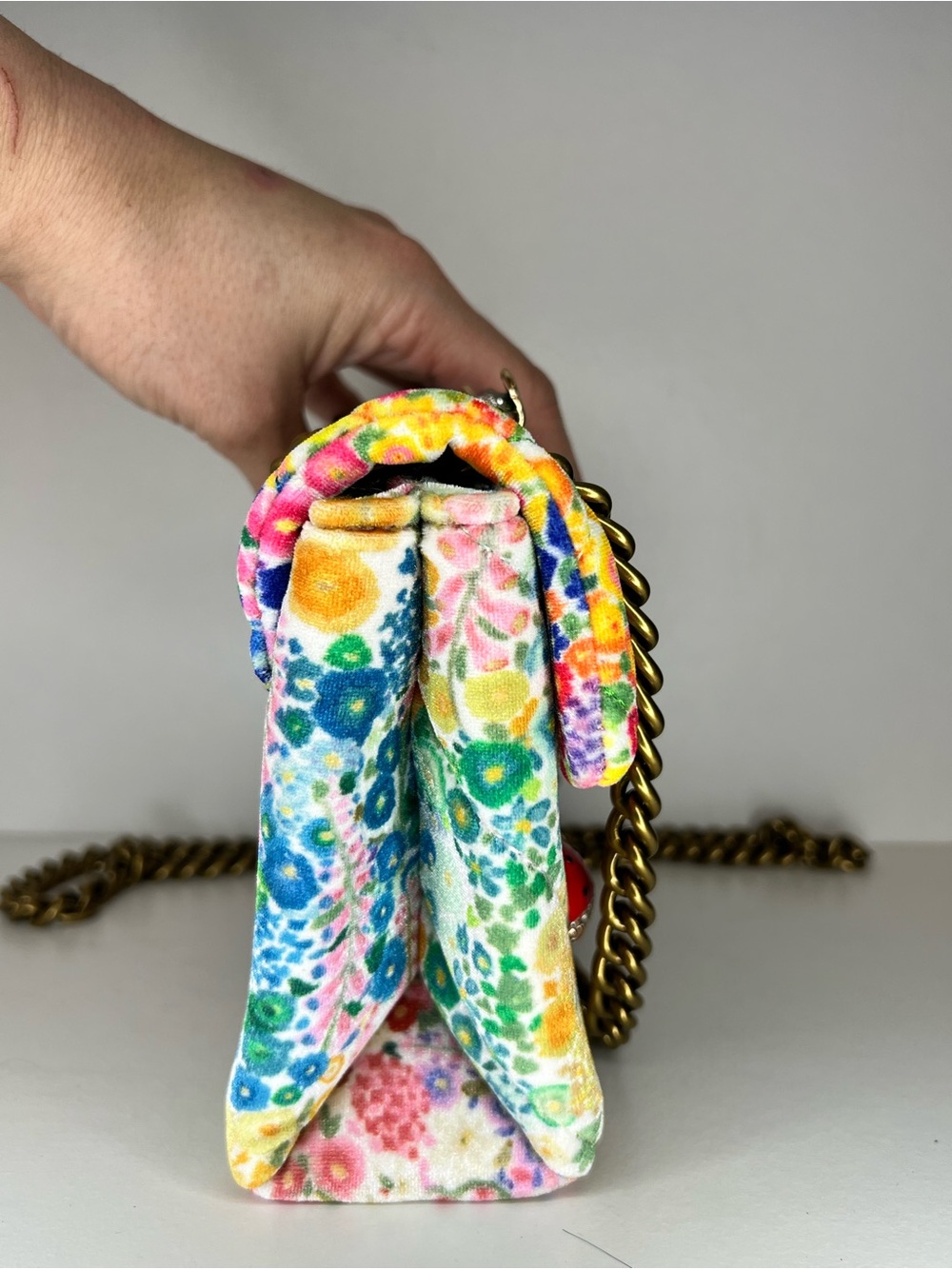 EUC Kurt Geiger Bugs Floral Couture Crossbody Velvet - Picture 4 of 9